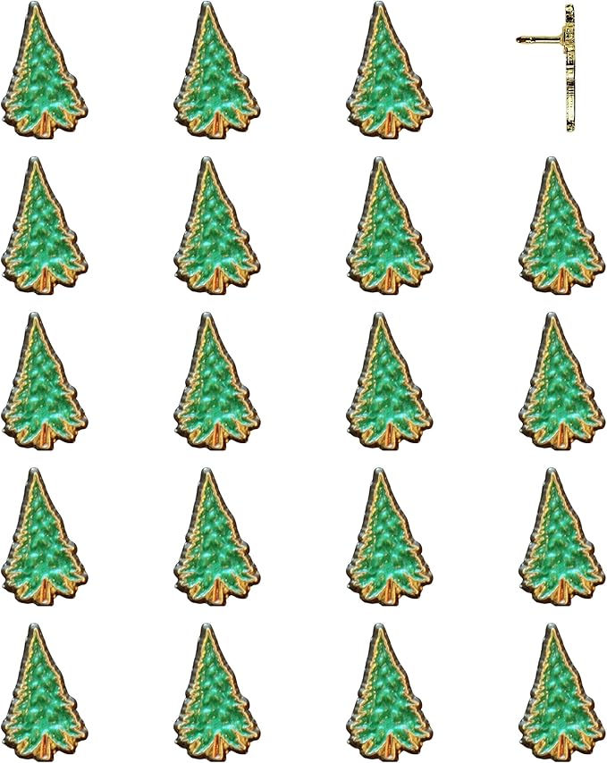 Pine Tree Push Pins - Pine Tree Map Pins for Cork Boards, Maps, or Lapel Use - Designed in USA - Set of 20