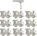 Train Push Pins - Silver Metal Train Pins - for Cork Board, Maps, or Lapel Pin Use - Designed in USA - Set of 10