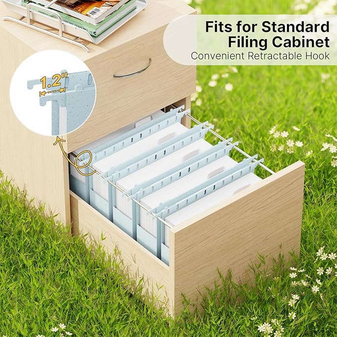 Wheat Straw Plastic Hanging File Folders Letter Size, 2'' Expansion Extra Capacity Filing Cabinet Folders with Tabs, 12 Pack Reinforced Accordion File Organizer for Office School(Morandi Blue)
