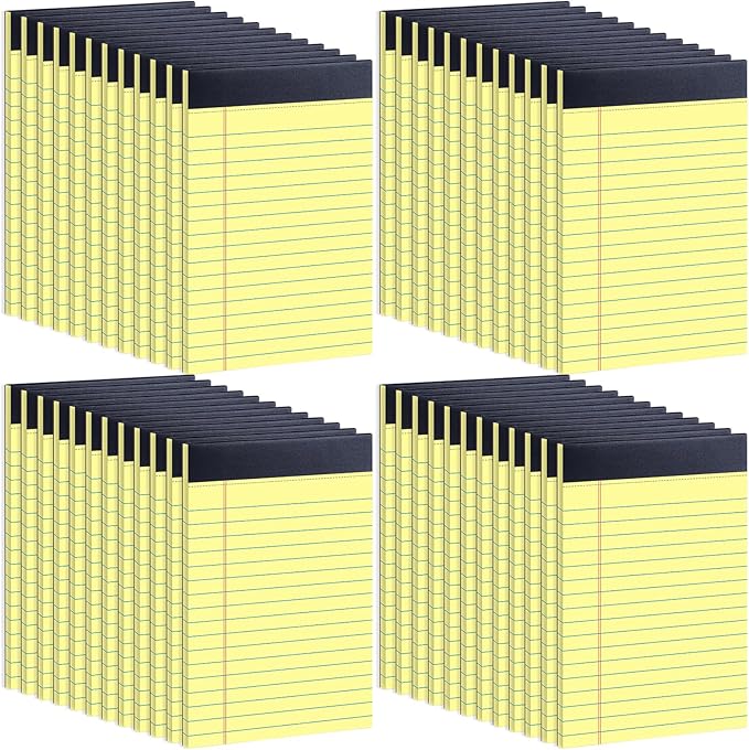 Oleitodh Legal Pads Bulk, Rainbow Notepad, Note Pads College Ruled Perforated Memo Pad for Work Study Daily Note Taking List, Lined Writing Pads (Yellow)