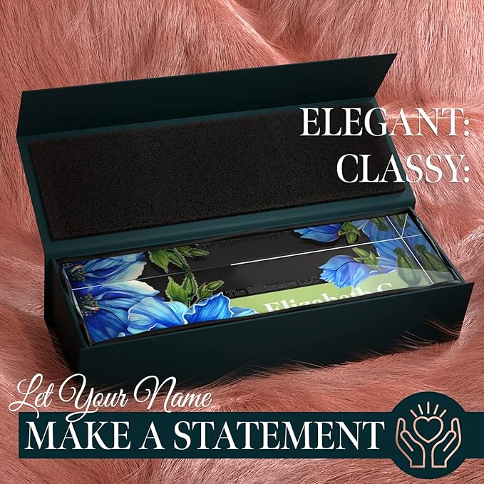 Personalized Name Plate, Custom Name Plates, 2 x 8 Inches, Thick Crystal-Clear Acrylic, Gift Box, Office Desk Decor