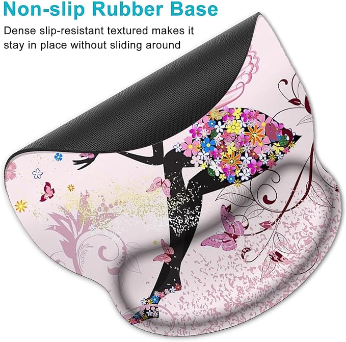 Lateefah Mouse Pad with Wrist Rest, 3-in-1 Gaming Mouse Pad, Keyboard Wrist Rest, Ergonomic Memory Foam Mousepad with Wrist Support for Computer Keyboard