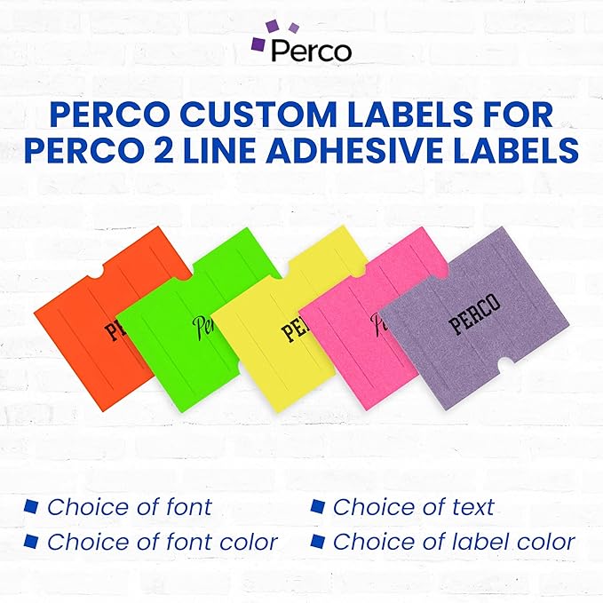 Custom Price and Date Labels for Perco Pro 2 Line Guns - Choose Color, Font and Imprint - 10 Sleeves, 60,000 Labels
