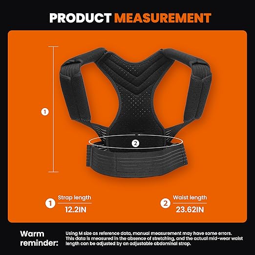 Posture Corrector for Men and Women, Breathable Back Brace, Lumbar Support, Super Lightweight Posture, Neck, Shoulders and Back, Straight Shoulders (Large)