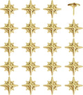 Compass Push Pins - Gold Metal Compass Rose Pins - for Cork Board, Maps, or Lapel Pin Use - Designed in USA - Set of 20