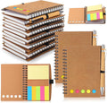 Chuangdi 10 Sets Employee Appreciation Gifts Bulk, Inspirational Kraft Spiral Notebooks with Sticky Notes and Bamboo Pens, Motivational Team Gifts for Office Staff, Coworker, Teachers, Students