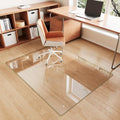 FlyEcho Glass Chair Mat 46" x 60" Heavy Duty Tempered Glass Office Chair Mat, Glass Floor Mat with Round Corner and Polished Edge for Smooth Glide, Carpet Hardwood Floor Protector