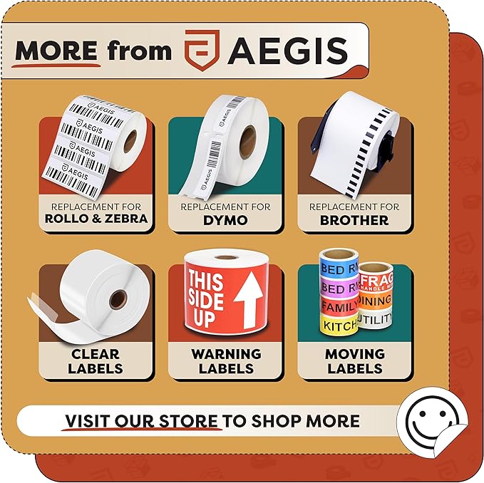 Aegis Adhesives - Compatible Labels Replacement for Brother DK-1202 (2.4" X 3.9") Shipping & Postage, Use with QL Label Printers - 12 Rolls + 1 Frame