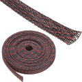 25ft PET Expandable Wire Loom 1 Inch, PET Braided Wire Sleeving Cable Management Sleeve Tubing [for Audio Video Home Office Cord Protector]-Black, Red
