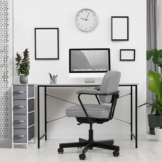 Sorbus Narrow Dresser with 4 Drawers - Vertical Slim Storage Chest of Drawers with Steel Frame, Wood Top & Easy Pull Fabric Bins for Small Spaces, Closets, Bedroom, Bathroom & Laundry (Gray)