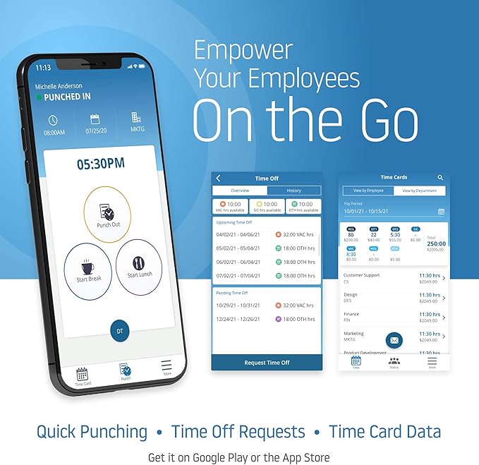 uAttend Touch-Free Voice Control and Facial Recognition Time Clock System for Employees and Small Businesses (DR2000)