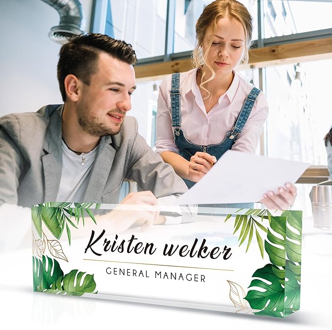 Name Plate for Desk, Desk Name Plate Personalized Office Desk Decor for Women and Men, Custom Employee Appreciation Gifts Office Gifts for Boss, Manager, Co-Worker, Teacher, Nurse