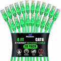Maximm Cat 6 Ethernet Cable 6 ft (20-Pack) - High-Speed LAN Cable, Internet Cable, Patch Cable, and Network Cable - UTP, 10Gbps, 550MHz Ethernet Cord - Green
