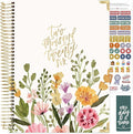 bloom daily planners HARDCOVER 2026 Planner (January to December) - 8.5” x 11” Weekly & Monthly Dated Agenda Organizer Book with Stickers & Tabs - Beige Bouquet