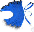 Patelai 120 Pcs Breakaway Lanyards with J Hook Bulk Flat for ID Badges Neck Badge Lanyards Card Nametag Holder Neck Straps (Dark Blue)