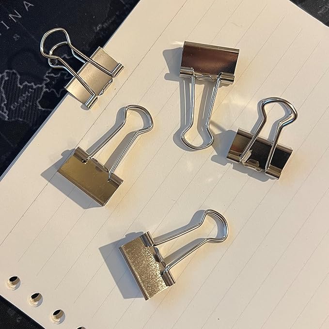 Nctinystore Binder Clips Small Metal Clamp 0.75 inch / 19 mm (Silver, 20 PCS)