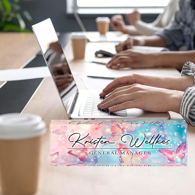 Acrylic Desk Name Plate Personalized, Office Desk Decor, Employee Appreciation Gifts, The Office Gifts for Boss, Manager, Teacher
