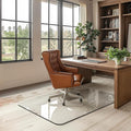Furnbar Office Chair Mat for Carpet & Hardwood, Upgraded 32" x 48" Dual Use Tempered Glass Chair Mat for Chair and Footrest Under Desk