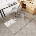 Tempered Glass Chair Mat for Carpet & Hard Floor, 48"x72" Office Chair Mat - Heavy Duty & Scratch Resistant, Non-Slip Pads, Rounded Corners & Polished Edges