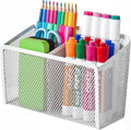BEYGORM Magnetic Dry Erase Marker Holder for Whiteboard, Mesh Pen & Pencil Holder for Refrigerator, Strong Magnetic Basket for School Locker, Office & Classroom Organizer (White, 1-Pack)