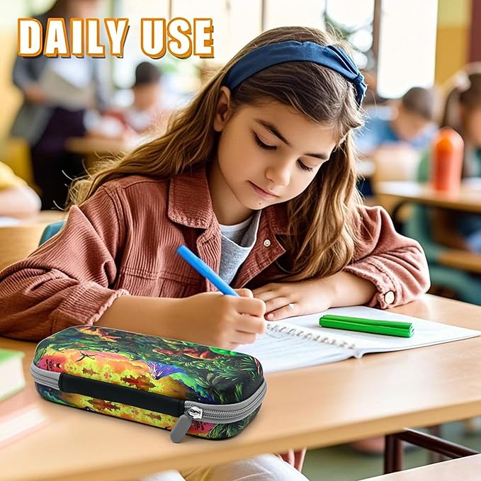 Dinosaur Pencil Case Zip Pencil Box Multi Pouch Holder Desk Organizer For Boys Girls School Office