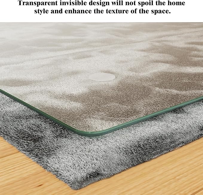 Koonmi Tempered Glass Chair Mat for Hardwood Floors & Carpets, 40" x 80“ Transparent Heavy Duty Office Floor Protector with Noise-Free Gliding Shatterproof for Home Office Desk