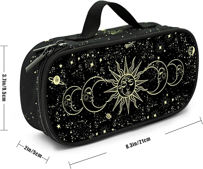 Moon Sun Pencil Case Pencil Pouch Large Capacity Pen Bag School Office Organizer Stationery Storage Box For Girls Boys Teen Kids
