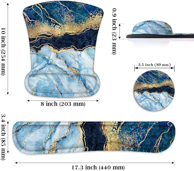 Lateefah Mouse Pad with Wrist Rest, 3-in-1 Gaming Mouse Pad, Keyboard Wrist Rest, Ergonomic Memory Foam Mousepad with Wrist Support for Computer Keyboard