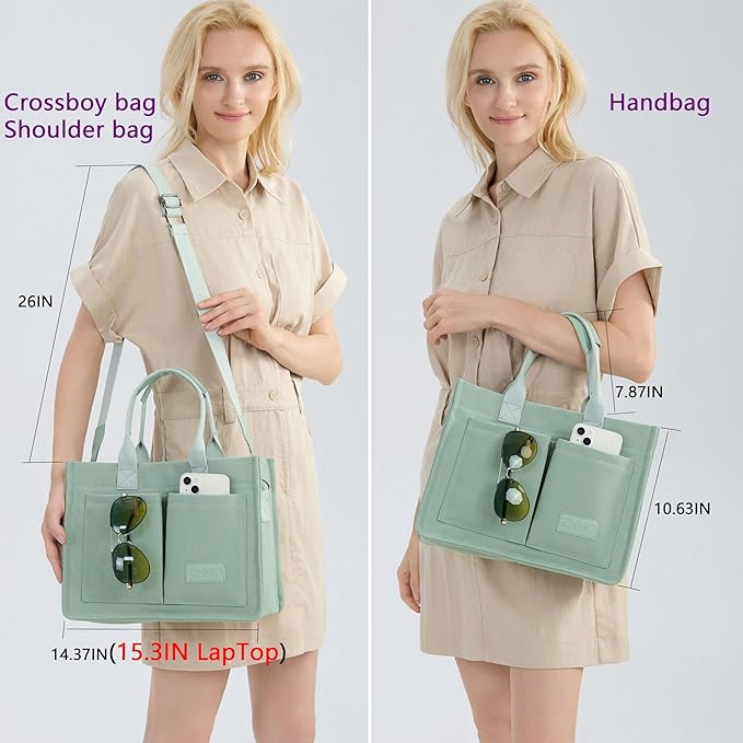 Canvas Tote Bag for Women,Women's Bags Crossbody Bags Work Laptop Tote Bag Large Handbags Purse for Travel Nurse Teacher