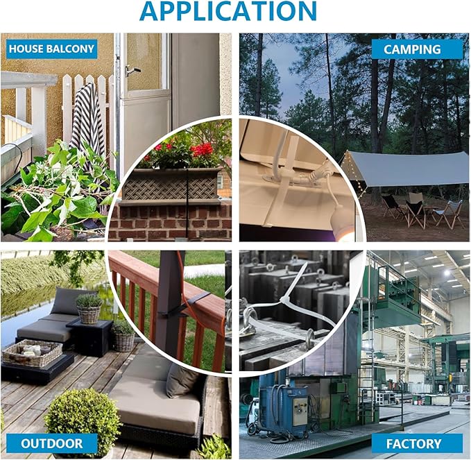 100PCS 20 inch Zip Ties 120LBS Tensile Strength Self-Locking heavy duty UV Resistant Cable Tie Wraps for indoor and outdoor use(silver)