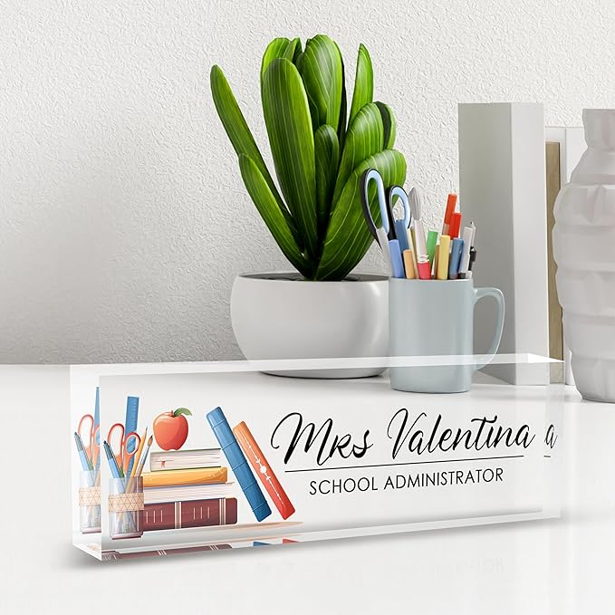 Personalized Name Plates for Office - Gifts for Teacher, Boss, Employee Appreciation - Desk Decor (teacher1)