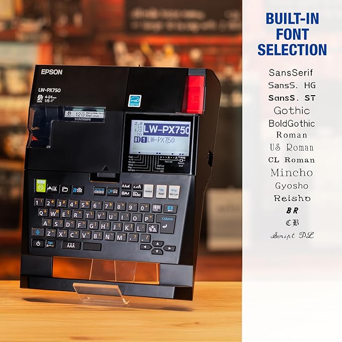 LABELWORKS Epson LW-PX750 Industrial Label Maker Kit - Complete Kit with Accessories, Compatible with Large Variety of Tape Types, Portable Handheld Label Printer
