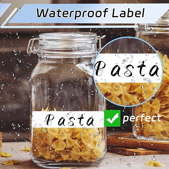 Rectangle Labels 2.75 x 0.625 White Writable Name Label Sticker, Blank Self-Adhesive File Folder Label Blank Removable Labels for Document School Office Classification Freezer