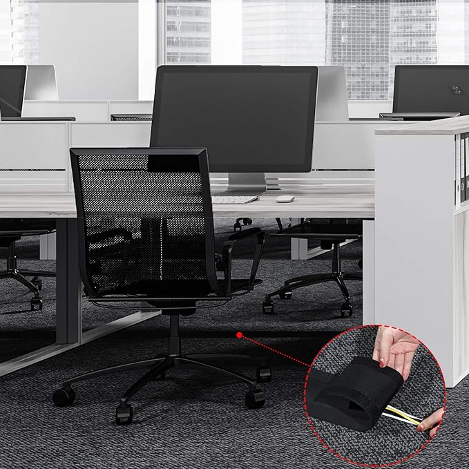WILLBOND Carpet Cord Cover Cable Protector Floor Cover Cable Protector Management Only for Commercial Office Carpet(9.84 ft,Black)