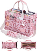 FIORETTO Canvas Tote Bag for Women with Zipper Closure & Individual Compartments for Work College for Teacher & Nurse