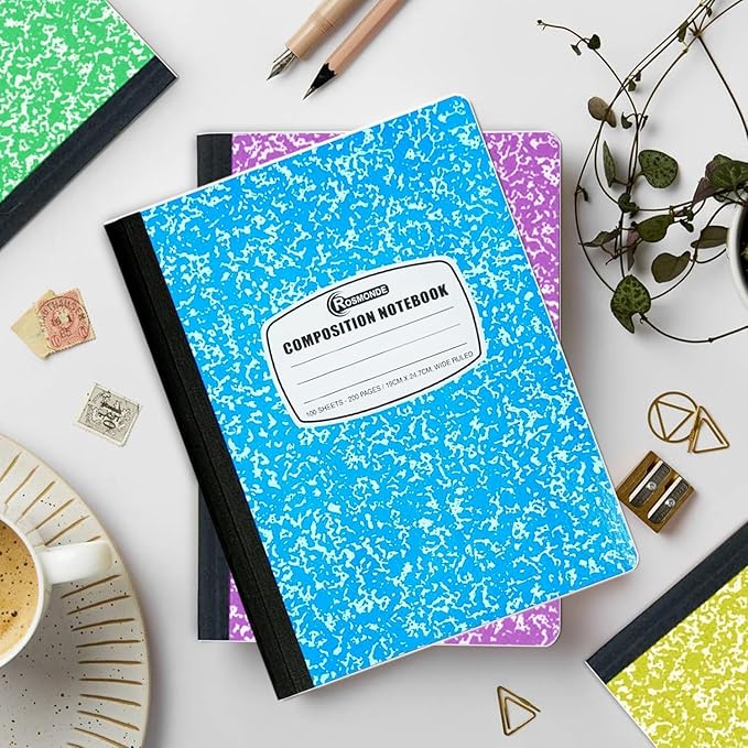 Rosmonde 1000 Pack (Pallet) Composition Notebooks Bulk, Wide Ruled, Pallet of Composition Notebooks, 100 Sheets (200 Pages), 9-3/4 x 7-1/2, Bulk Notebooks for School & Office, 4-7 Days Transit