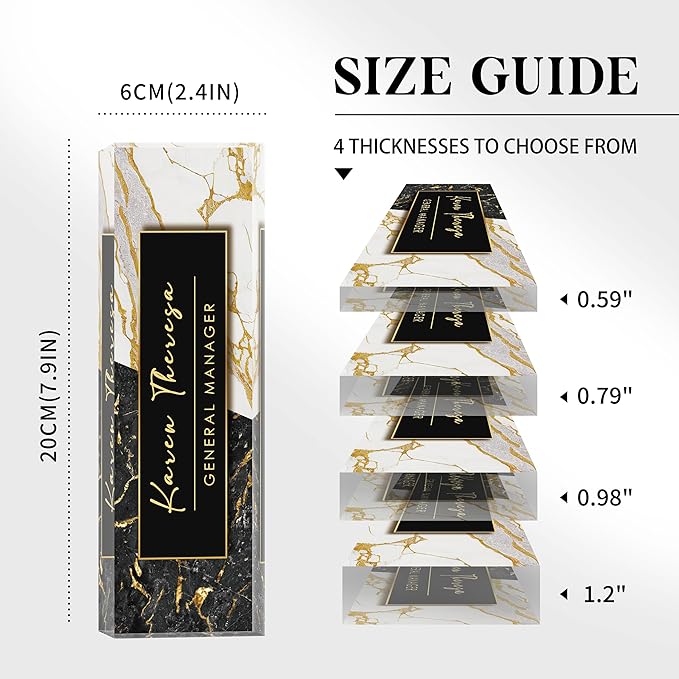 Custom Office Name Plate, Personalized Gifts for Men, Appreciation Gifts for Employee Coworkers Boss Teacher, Office Desk Accessory (Black Marble)