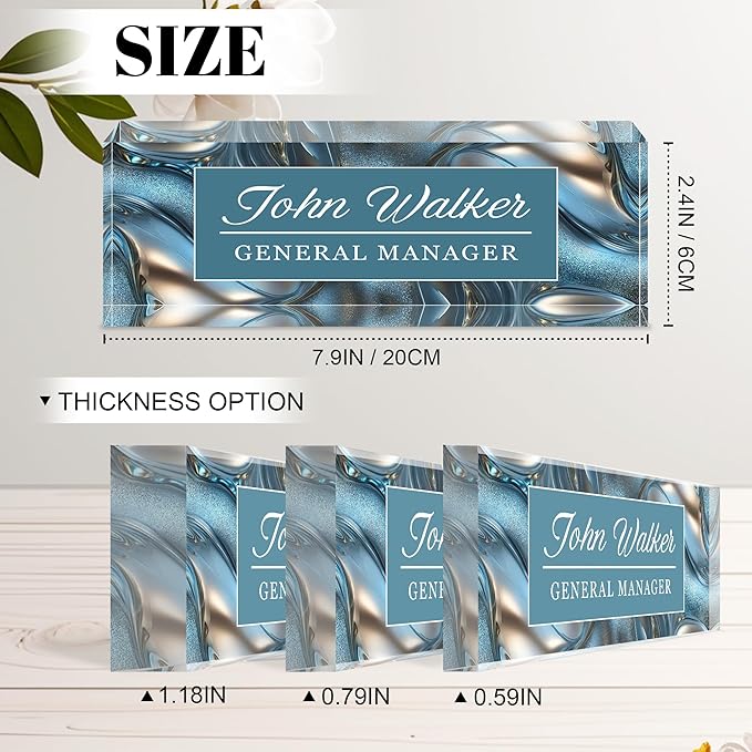 Personalized Name Plate for Desk, Custom Acrylic Desk Name Sign, Office Appreciation Gifts for Women Men Coworkers Boss Teacher Employee