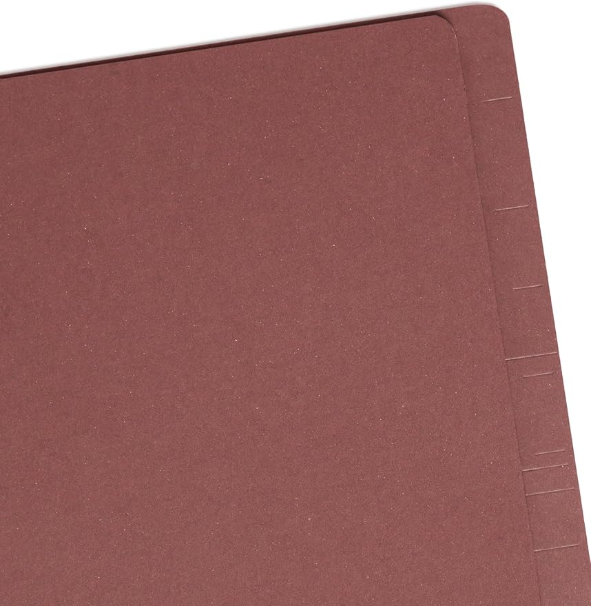 Smead 100% Recycled End Tab Pressboard Classification File Folder with SafeSHIELD Fasteners, 3 Dividers, 3" Expansion, Legal Size, Red, 10 per Box (29865)