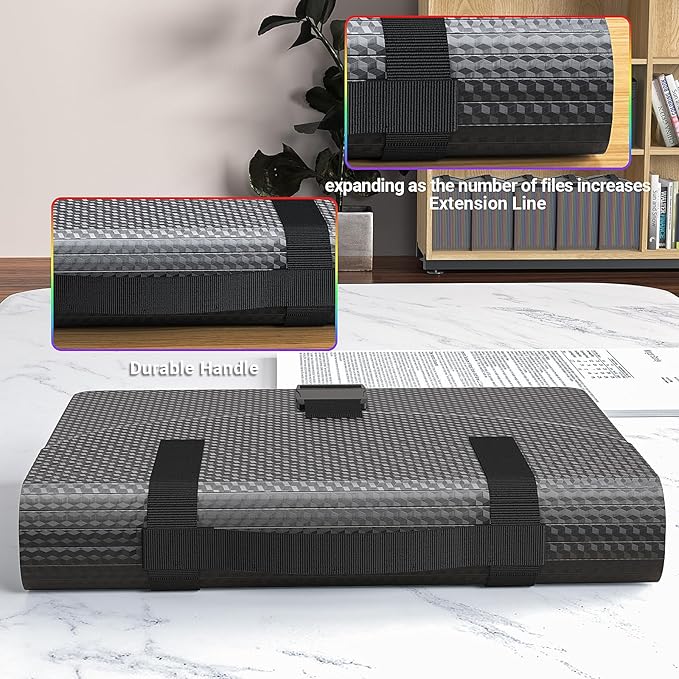 File Organizers with Handle,Portable Expanding File Folder,25 Pockets Accordion File Organizer for Receipt,Bill, A4/Letter Size Paper,Documents,a-z Tabs Include in Filing Folders Diamond