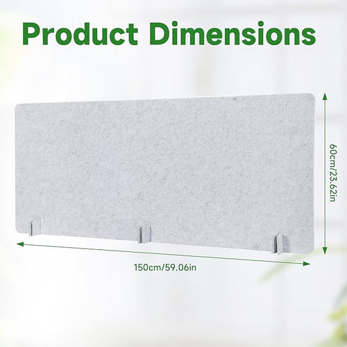2 Pack Desk Privacy Panel 59" x 23.6" Acoustic Divider Panel Portable Desk Partition Desk Divider Noise Visual Isolate Table Divider for Student Study Reception Area Office Library