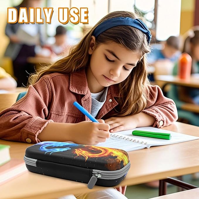 Dragon Pencil Case Zip Pencil Box Multi Pouch Holder Desk Organizer For Boys Girls School Office