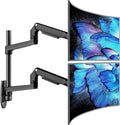 Dual Monitor Wall Mount for Flat or Curved Screens up to 38" Within 25 lbs, Adjustable Monitor Arm with Cable Management, VESA 75x75/100x100mm Monitor Mount for 2 Monitors, Black