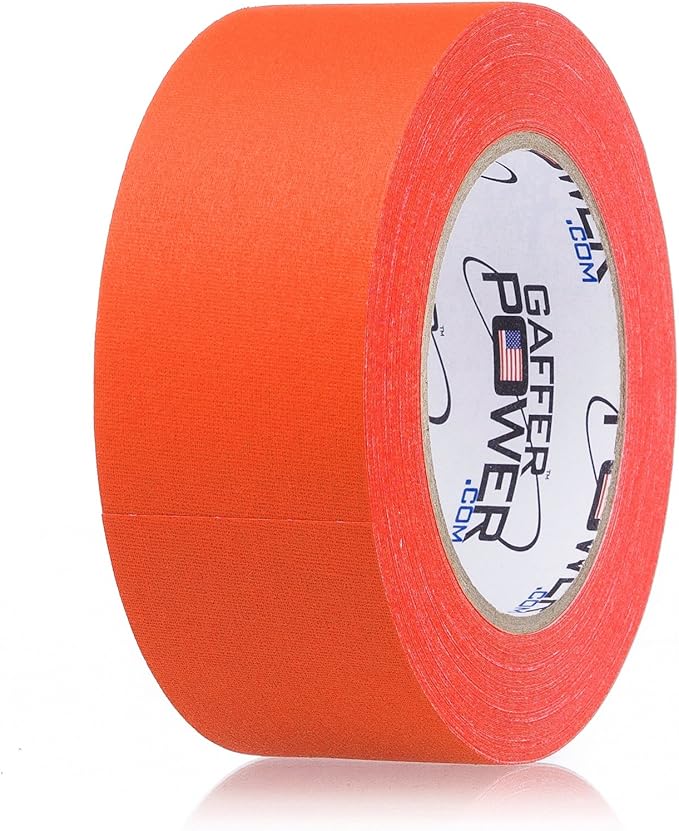 Real Professional Grade Gaffer Tape | US Made | Bright Vibrant Orange Fluorescent | Highly Visible | Durable & Versatile | Weather Resistant | Markings & Labeling | Better Than Orange Duct Tape