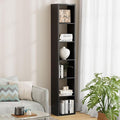6 Cube Storage Organizer Single Row, Cube Shelf with Heavy-Duty Thick Boards, 13.31" L x 9.37" W x 72.36" H, Smooth Easy-Clean Panels, Simple Assembly, for Living Room Bedroom Office, Black