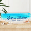 Personalized Office Name Plate, Custom Name Plate for Desks, Office Desk Decorations Gift for Women Men, Acrylic Desk Name Plate for Teacher Coworkers Staff Boss (Beach Date)