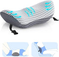 Lumbar Support Pillow with Bandage, Memory Foam pad for Relieving Lower Back Pain, and Back Support pad for Easy Fixation on Office Chair, car, Bed and Other Articles Back Pillow Gray