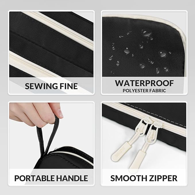 SUNEE Pencil Case, Large Capacity Pencil Pouch, Aesthetic Pen Bag Office Stationery Organizer Simple Sturdy Multifunctional for Teen Girls Women Men, Black