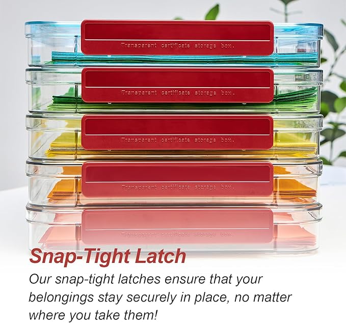 A4 Storage File Box 9 X 13 Clear Stackable Slim Plastic Portable Project Case For Letter Paper Photo Documents Scrapbook, 3 Count