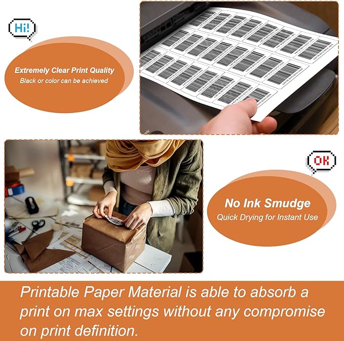 PAPRMA 1" x2-5/8 Address Label for Laser Inkjet Printer 2000 Sheets, Printable Shipping Label 30 per Sheet, 5160 8160 White Mailing Labels for Package Envelope